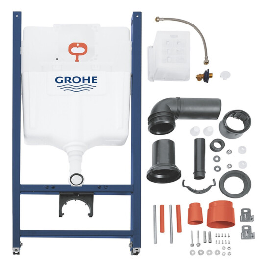 Додаткове фото - Комплект 4 в 1: Інсталяція GROHE Solido 3 в 1 3884966Q + Унітаз безобідковий Kroner Eifel WHI493436 TORNADO (3884966KE49T)