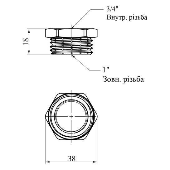 Додаткове фото - Футорка STA "Premium" 3/4"х1" ВЗ нікельована