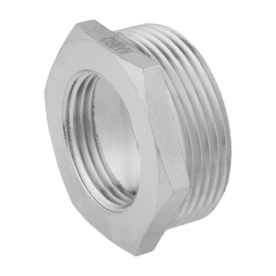 Футорки латунні Футорка Karro 1 1/2"х1" ЗВ нікельована KR-3115