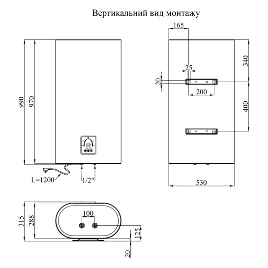 Додаткове фото - Водонагрівач Kroner Flacher K80F2-D з сухим ТЕНом