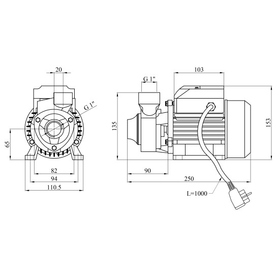 Додаткове фото - Насос поверхневий вихровий Agua QB 60 Нmax 35 м Qmax 35 л/хв P 370 Вт