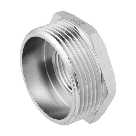 Додаткове фото - Футорка Karro 1 1/2"х3/4" ЗВ нікельована KR-3115