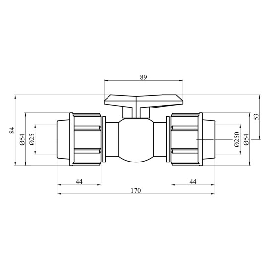 Додаткове фото - Кран ПЕ SantehPlast 25 мм