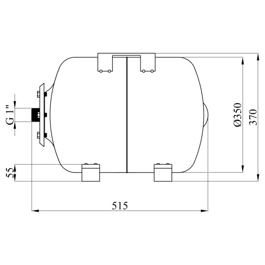 Додаткове фото - Гідроакумулятор горизонтальний Forwater 50 л з нержавіючої сталі