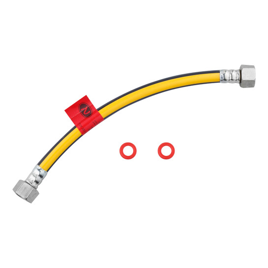 Головне фото - Шланг газовий Nikiforov 1/2" ВВ 70 см з металевими гайками ПВХ чорний