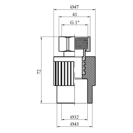 Додаткове фото - Муфта з накидною гайкою PPR GrandiTherm 32х1"
