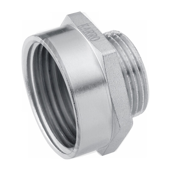 Переходи латунні Перехідник Karro 1 1/2"х1" ВЗ нікельований KR-3117