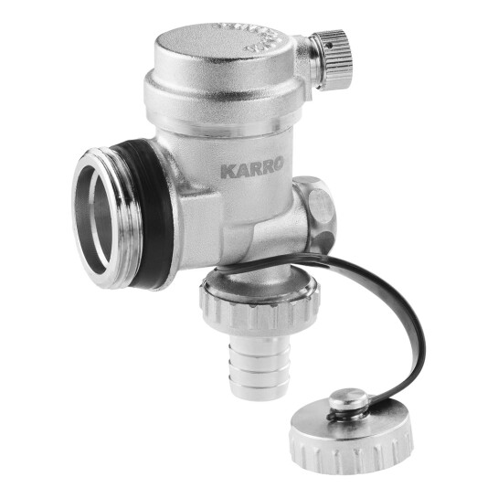 Зливна група/кран Зливна група для колектора Karro 1" РЗ нікельована KR-1129