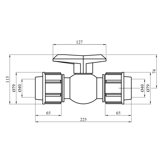 Додаткове фото - Кран ПЕ SantehPlast 40 мм