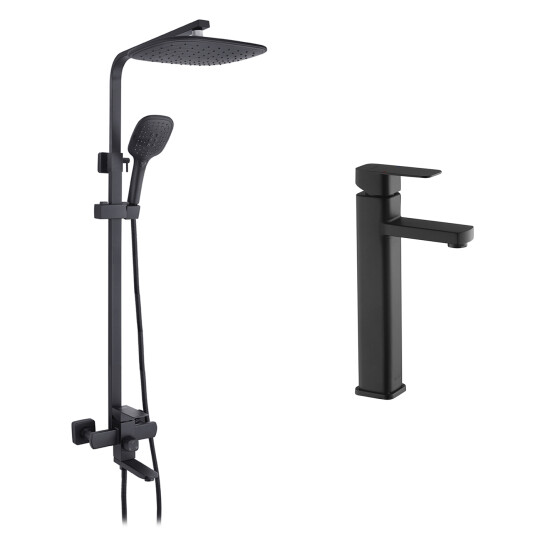 Головне фото - Набор 2 в 1 душова система Kroner Edelstahl Kubus-SCH063 + змішувач Edelstahl Kubus-SCH010-3