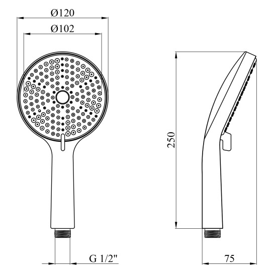 Додаткове фото - Лійка для ручного душу Kroner Element 2801512901Z-0101