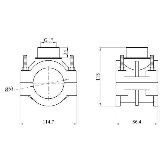 Додаткове фото - Врізка ПЕ STR 63х1"