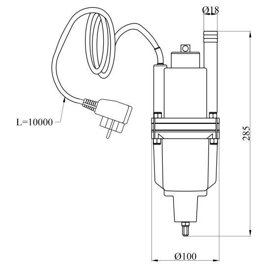 Додаткове фото - Насос вібраційний Grandwater XVM60-1 (нижній забір)