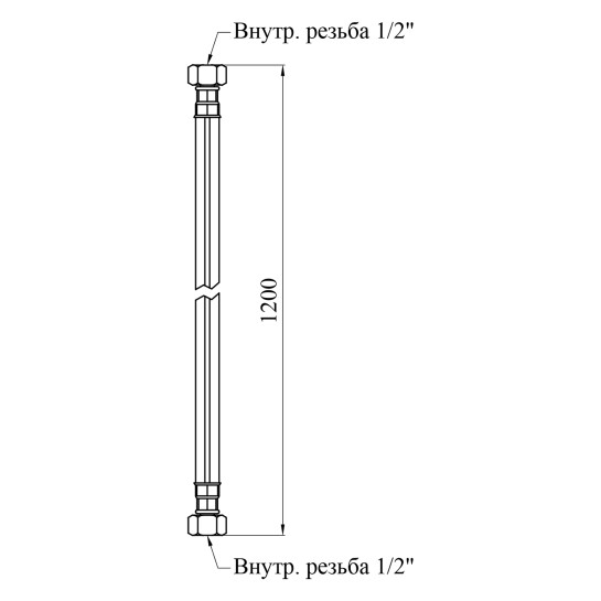 Додаткове фото - Шланг газовий Nikiforov 1/2" ВВ 120 см з металевими гайками ПВХ чорний