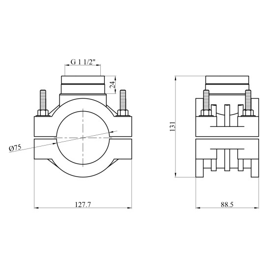 Додаткове фото - Врізка ПЕ STR 75х1 1/2"