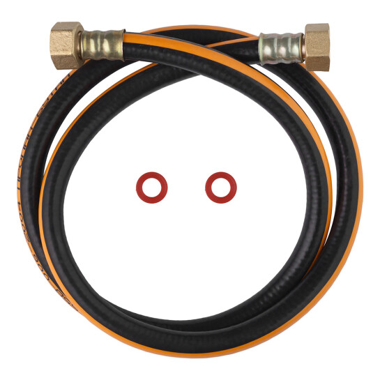 Головне фото - Шланг газовий Nikiforov 1/2" ВВ 400 см з латунними гайками ПВХ чорний