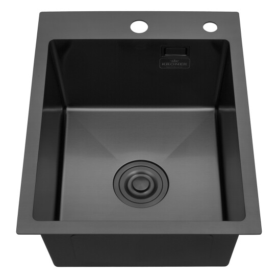Додаткове фото - Кухонна мийка Kroner KRP PVD Schwarze - 4050HM (3,0/1,0 мм)
