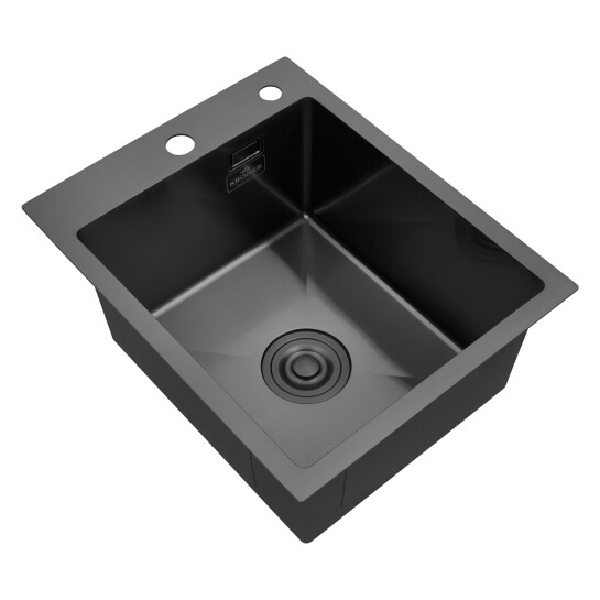 Додаткове фото - Кухонна мийка Kroner KRP PVD Schwarze - 4050HM (3,0/1,0 мм)