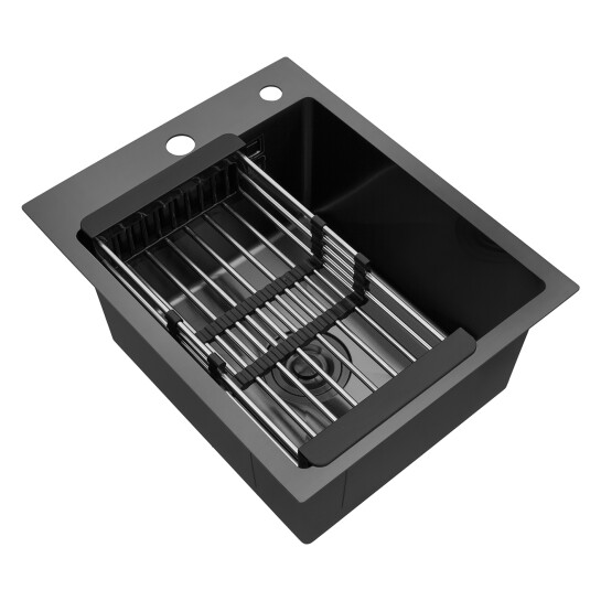 Додаткове фото - Кухонна мийка Kroner KRP PVD Schwarze - 4050HM (3,0/1,0 мм)