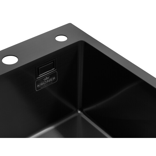 Додаткове фото - Кухонна мийка Kroner KRP PVD Schwarze - 4050HM (3,0/1,0 мм)