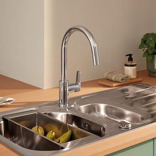 Додаткове фото - Змішувач для кухні з висувним виливом Grohe StartCurve 30562000