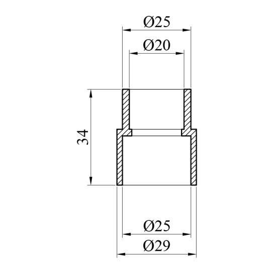 Додаткове фото - Муфта перехідна PPR Rozma 25х20 мм ВЗ