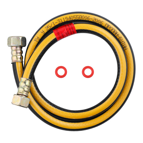 Головне фото - Шланг газовий Nikiforov 1/2" ВВ 150 см з металевими гайками ПВХ чорний