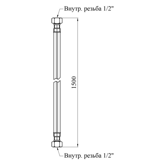 Додаткове фото - Шланг газовий Nikiforov 1/2" ВВ 150 см з металевими гайками ПВХ чорний