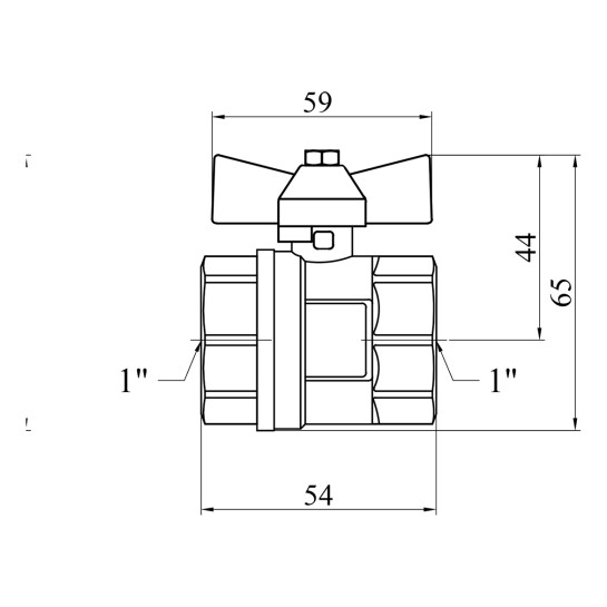 Додаткове фото - Кран кульовий Valves 1" ВВ PN30 синій метелик