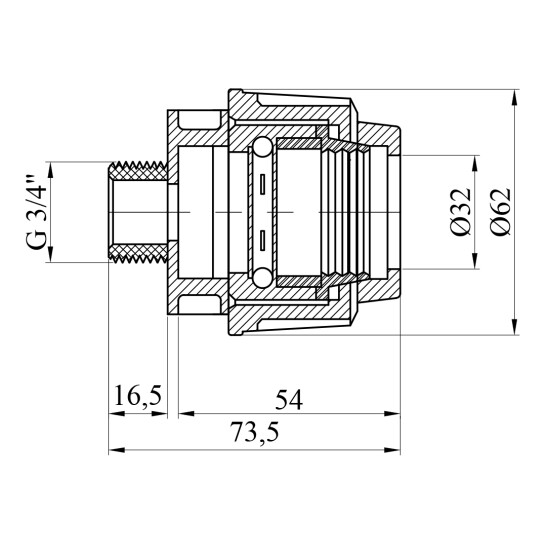 Додаткове фото - Муфта ПЕ SPT 32х3/4" РЗ