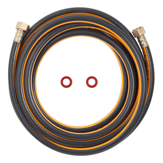 Головне фото - Шланг газовий Nikiforov 1/2" ВВ 450 см з латунними гайками ПВХ чорний