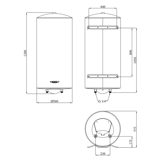 Додаткове фото - Водонагрівач Ariston ARI 200 VERT 560 THER MO EU з мокрим ТЕНом 3000327