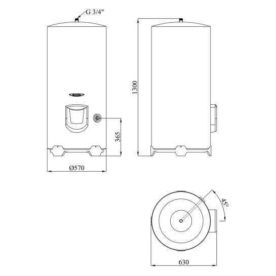 Додаткове фото - Водонагрівач Ariston ARI 200 STAB 570 THER MO EU з мокрим ТЕНом 3000595