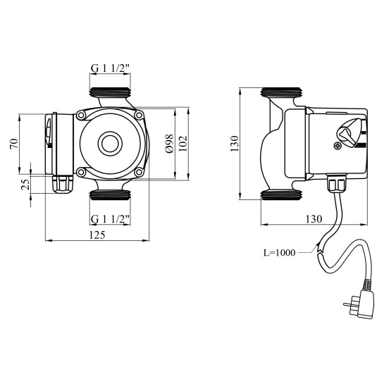 Додаткове фото - Насос циркуляційний Agua GPD 25/4-130