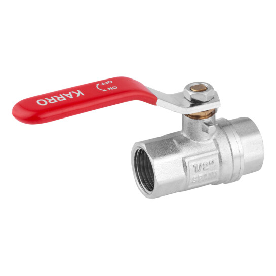 Додаткове фото - Кран кульовий Karro "Standart+" 1/2" ВВ PN40 ручка, нікельований