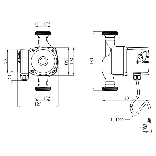 Додаткове фото - Насос циркуляційний Agua GPD 25/4-180