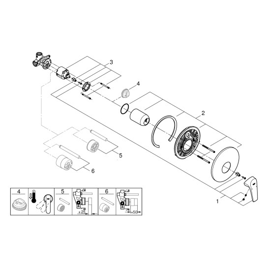 Додаткове фото - Змішувач прихованого монтажу для душу Grohe Start Flow 29116000