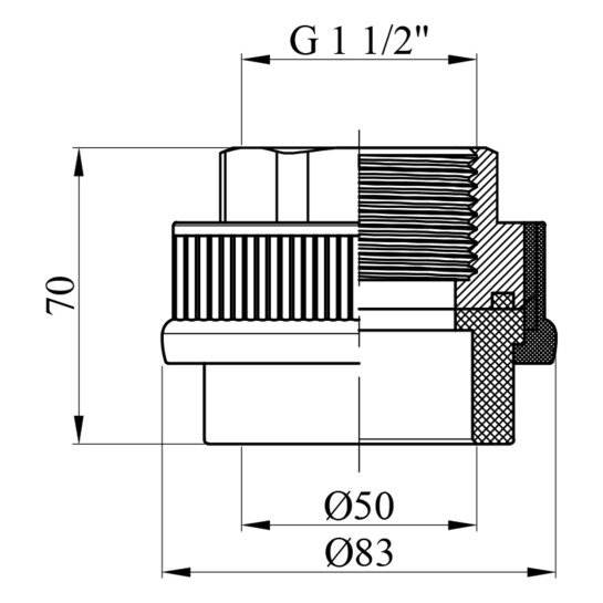 Додаткове фото - Муфта PPR GrandiTherm 50х1 1/2" РВ