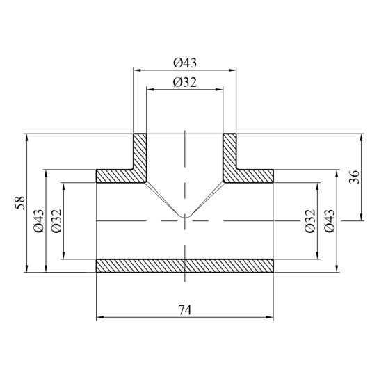 Додаткове фото - Трійник PPR GrandiTherm 32 мм