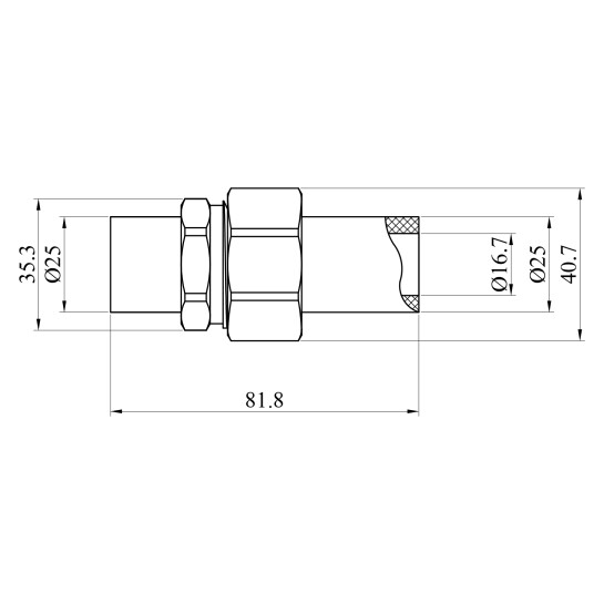 Додаткове фото - Розбірне з'єднання труба-труба PPR GrandiTherm 25 мм
