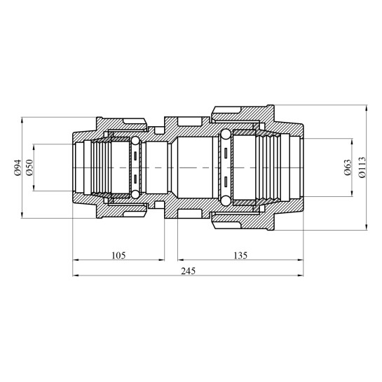 Додаткове фото - Муфта редукційна ПЕ STR 63х50 мм