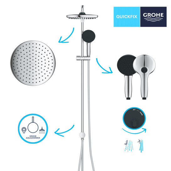 Додаткове фото - Душова система Grohe QuickFix Vitalio Start 250 26989001 