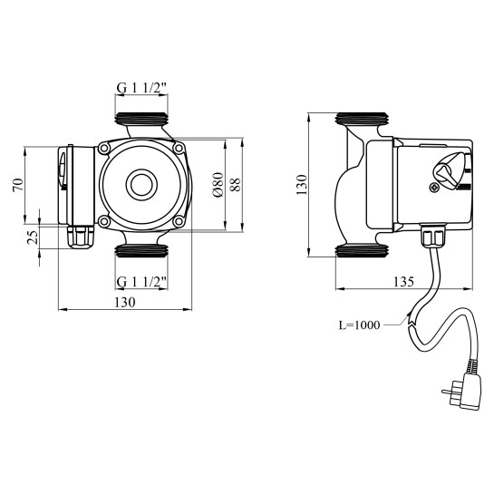 Додаткове фото - Насос циркуляційний Agua GPD 25/6-130