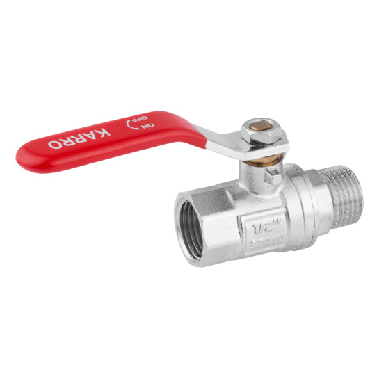 Додаткове фото - Кран кульовий Karro "Standart+" 1/2" ВЗ PN40 ручка, нікельований