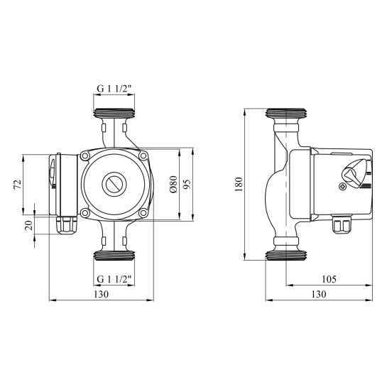 Додаткове фото - Насос циркуляційний Forwater 25/6-180 з гайками New