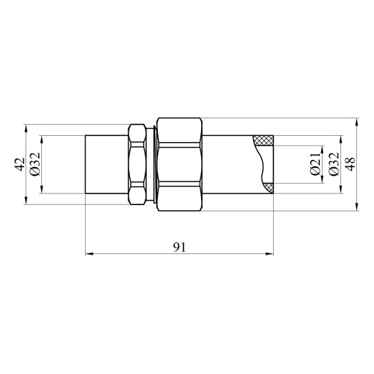 Додаткове фото - Розбірне з'єднання труба-труба PPR GrandiTherm 32 мм
