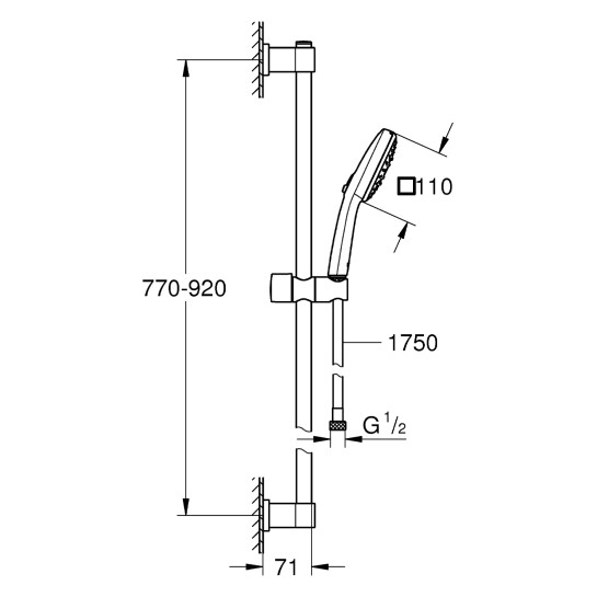 Додаткове фото - Душовий гарнітур Grohe QuickFix Vitalio Comfort 110 26932001