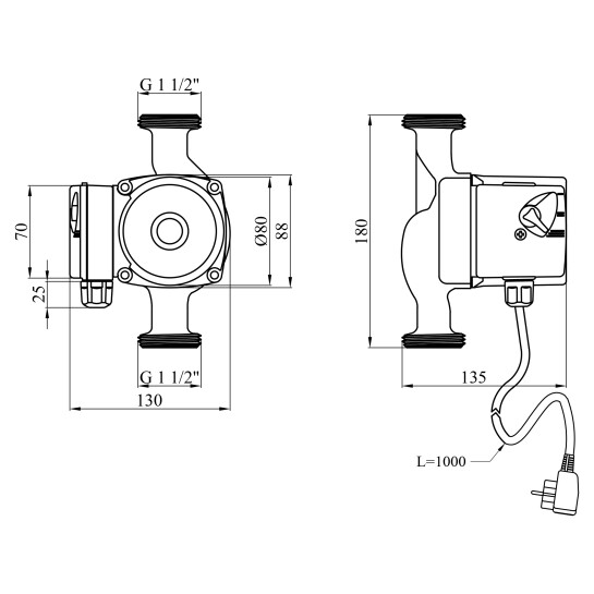 Додаткове фото - Насос циркуляційний Agua GPD 25/6-180