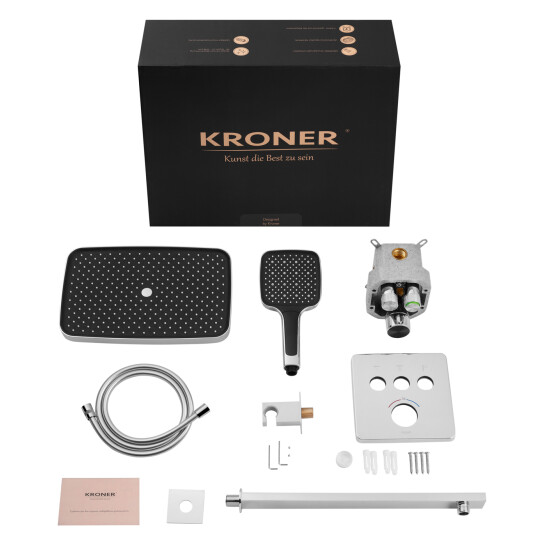 Додаткове фото - Душова система прихованого монтажу термостатична Kroner Element Thermo 211461-0101