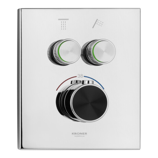 Додаткове фото - Душова система прихованого монтажу термостатична Kroner Element Thermo 211461-0101